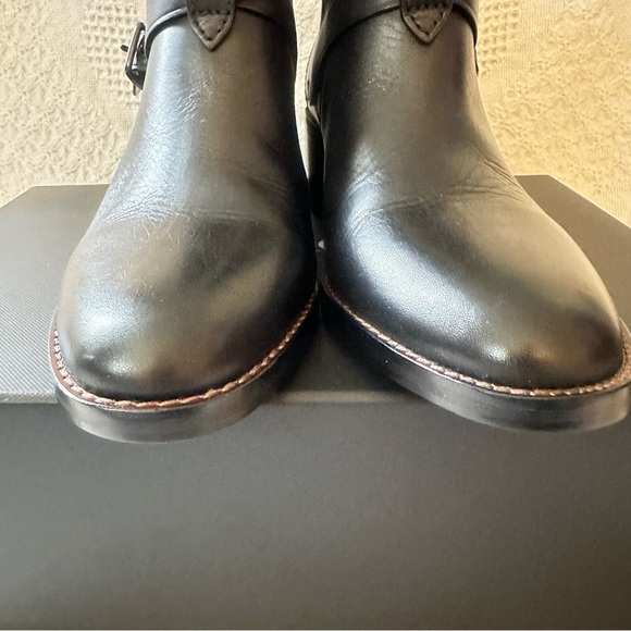 NWT Coach Leather Black Moto Chelsea Ankle Boot Booties Block Heel Size 9.5 - Picture 9 of 11
